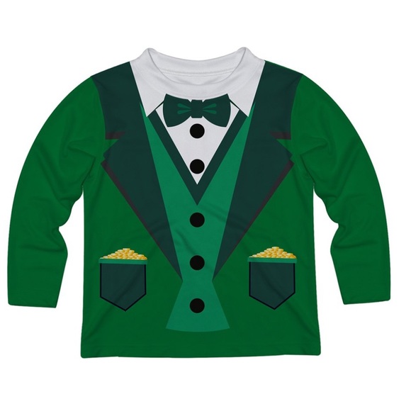 Green St. Patrick’s Day Size 3 Leprechaun Long Sleeve Shirt - Picture 1 of 3